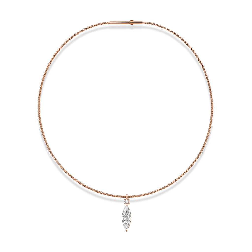 18k GOLD MARQUISE AND ROUND SHAPE DIAMOND