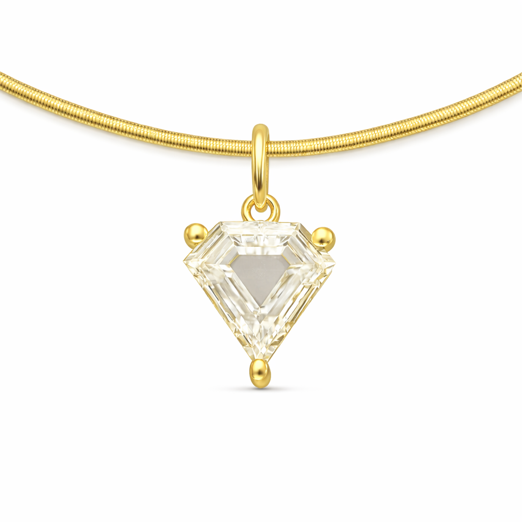 18k GOLD PENTAGONAL CUT DIAMOND