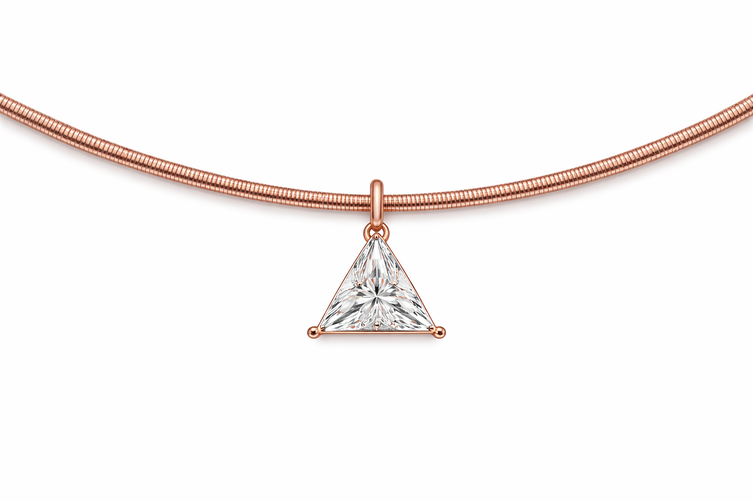 18k GOLD TRILLION CUT DIAMOND