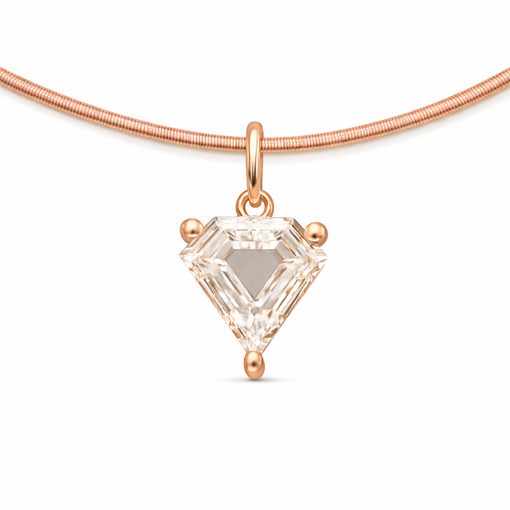 18k GOLD PENTAGONAL CUT DIAMOND