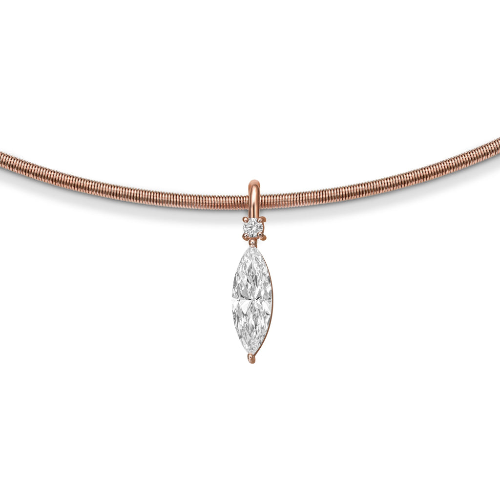 18k GOLD MARQUISE AND ROUND SHAPE DIAMOND
